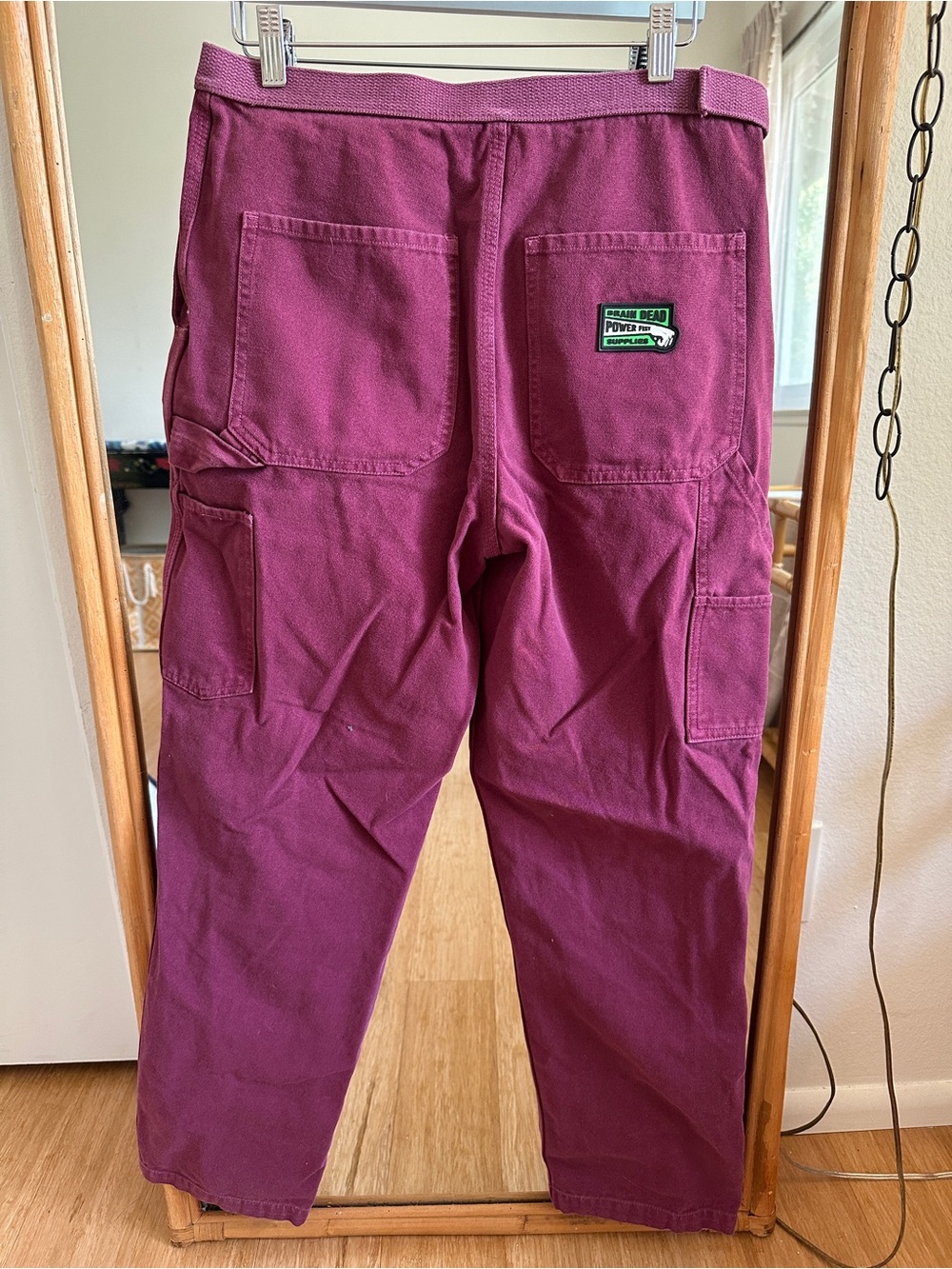 Brain Dead Men's Cargo Pants in Berry
